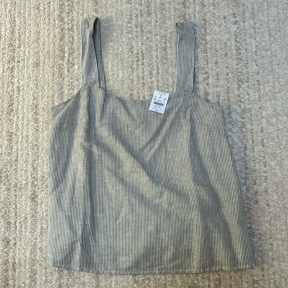 JCrew Blue and White Striped Tank